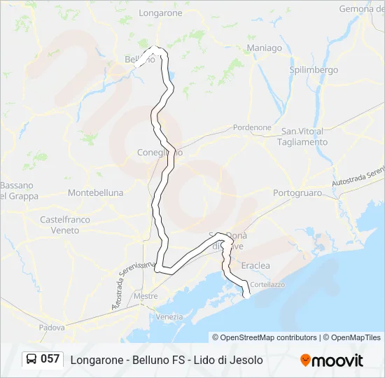 057 Bus Line Map