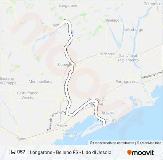 057 Bus Line Map