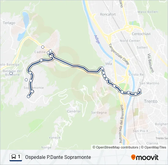1 Bus Line Map