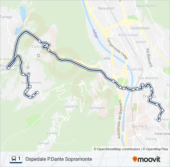 1 Bus Line Map