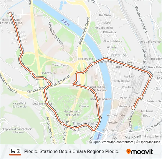 2 Bus Line Map