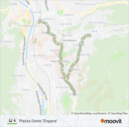 6 bus Line Map