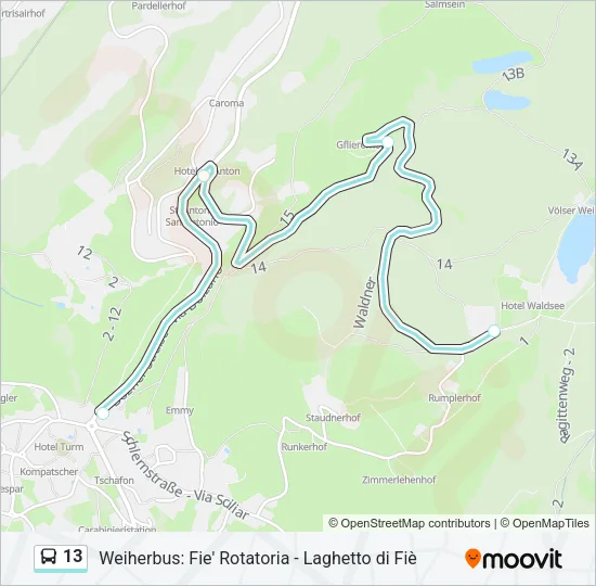 13 Bus Line Map