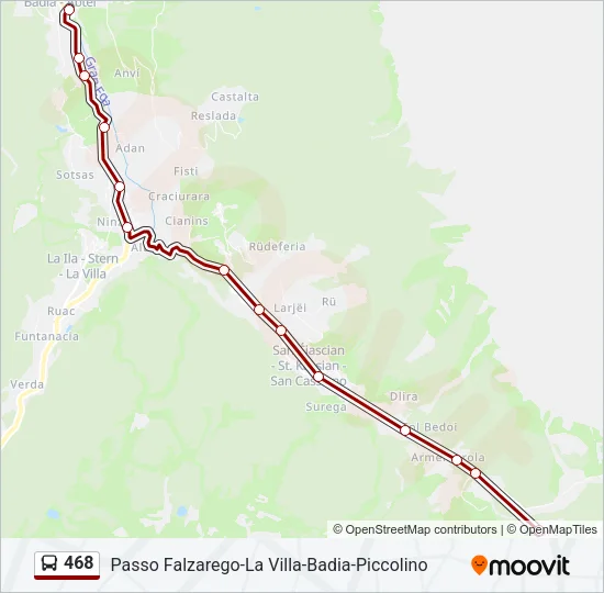 468 Bus Line Map