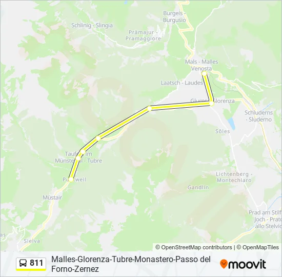 Bus 811 Route Map 811 Route: Schedules, Stops & Maps - Malles Stazione (Updated)