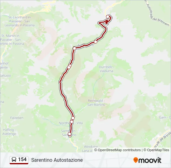 154 Bus Line Map