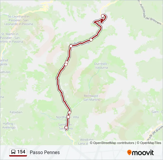 154 Bus Line Map