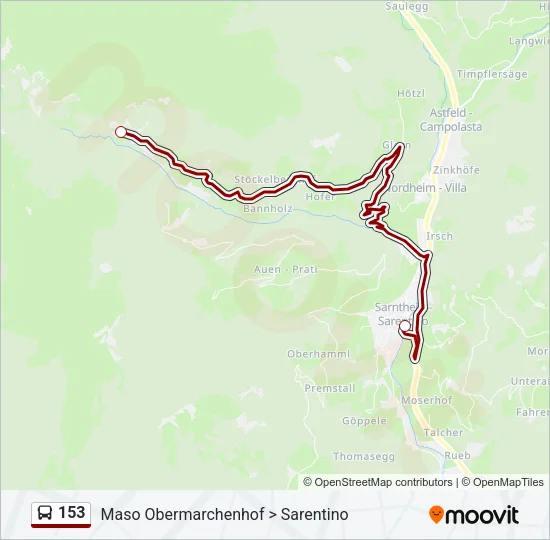 153 Bus Line Map