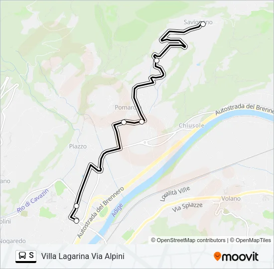 S Bus Line Map