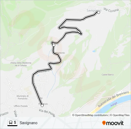 S Bus Line Map