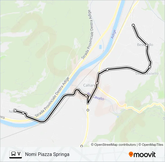 V Bus Line Map