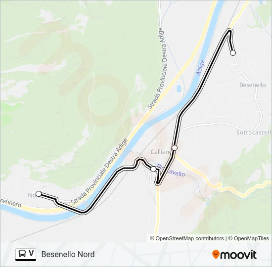 V Bus Line Map