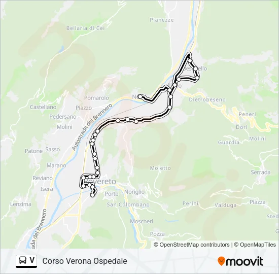 V Bus Line Map