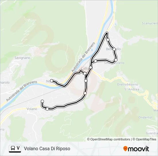 V Bus Line Map