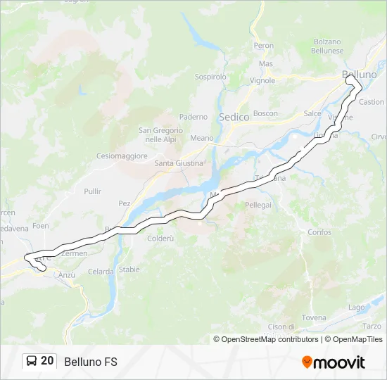 20 Bus Line Map