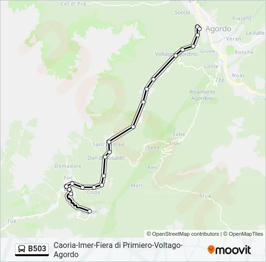 B503 Bus Line Map