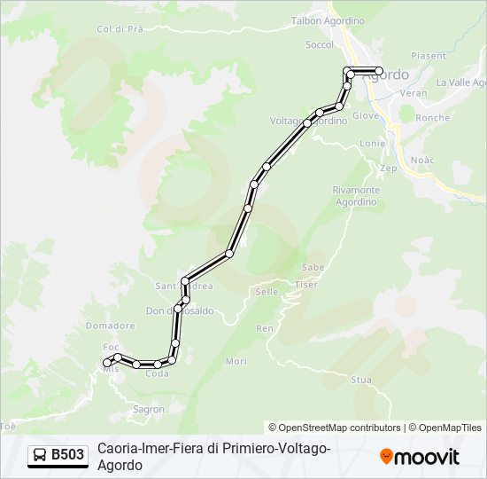 B503 bus Line Map