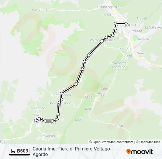 B503 Bus Line Map
