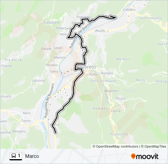 1 Bus Line Map