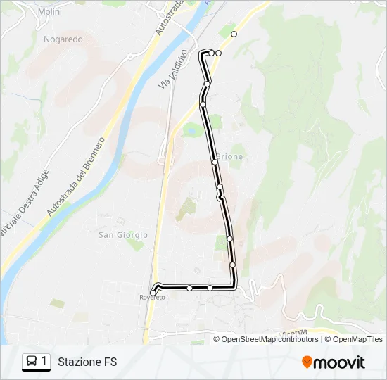 1 Bus Line Map