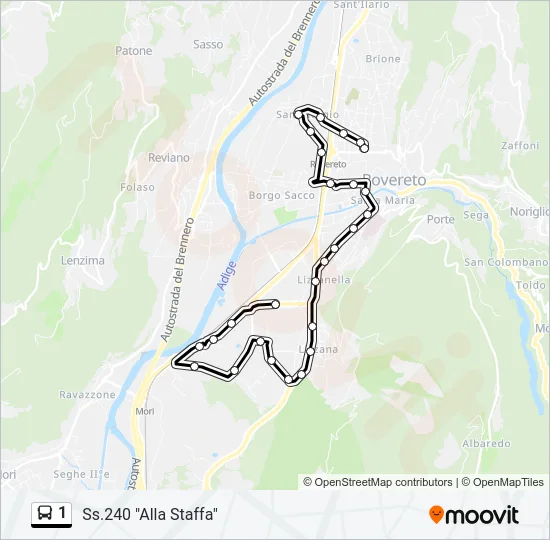 1 Bus Line Map