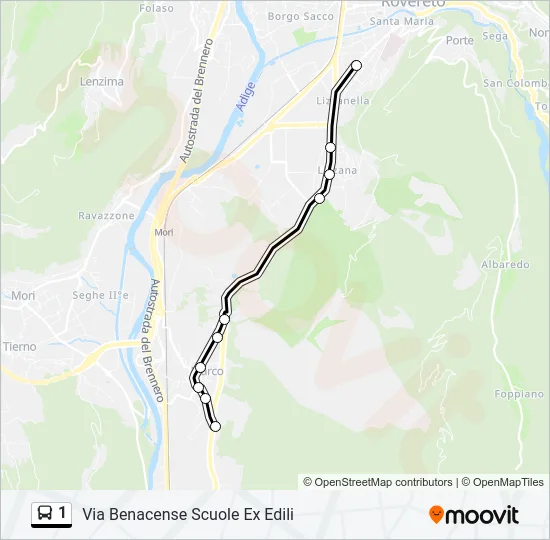 1 Bus Line Map