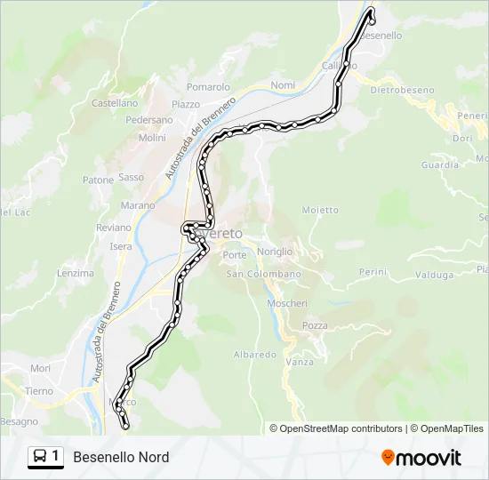 1 Bus Line Map