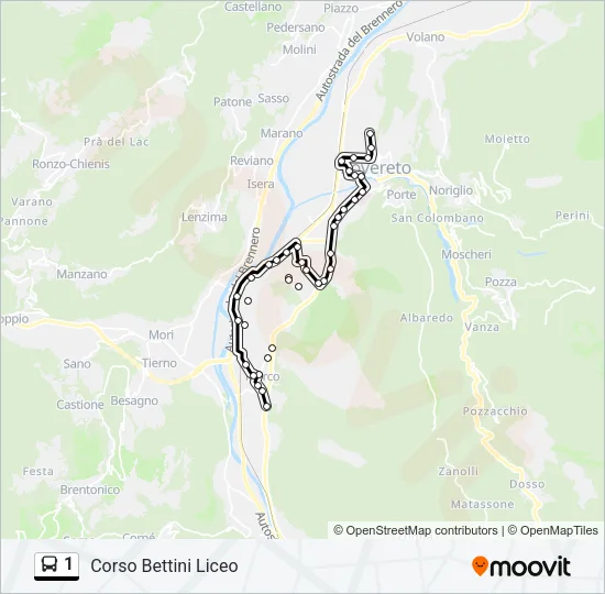 1 Bus Line Map