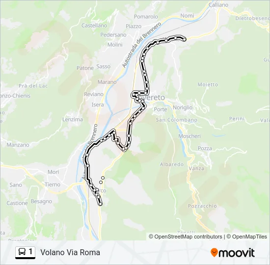 1 Bus Line Map