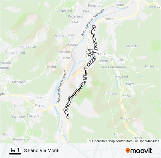 1 Bus Line Map