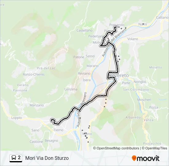 2 Bus Line Map