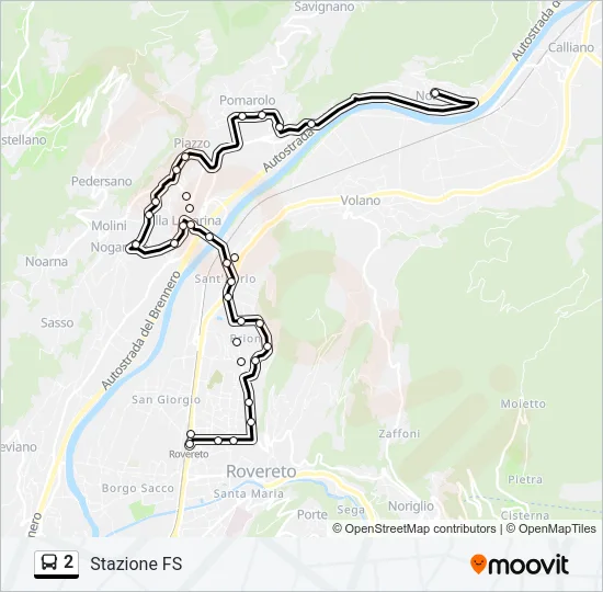 2 Bus Line Map