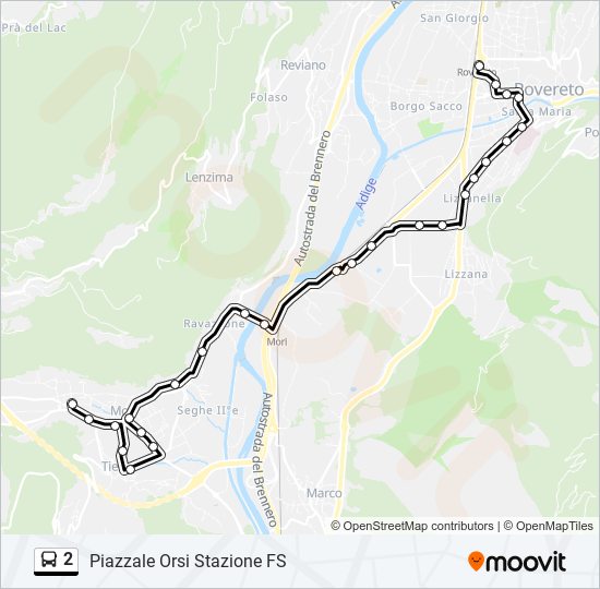 2 bus Line Map