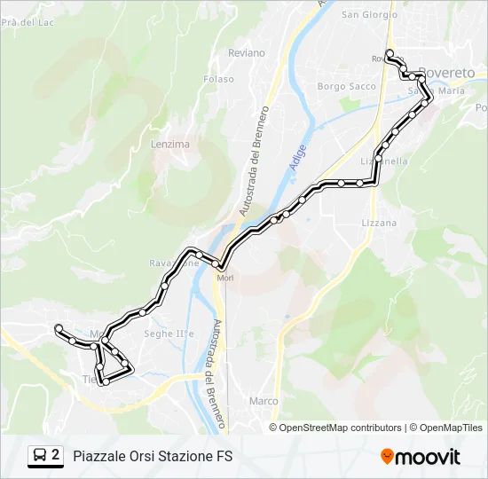2 Bus Line Map