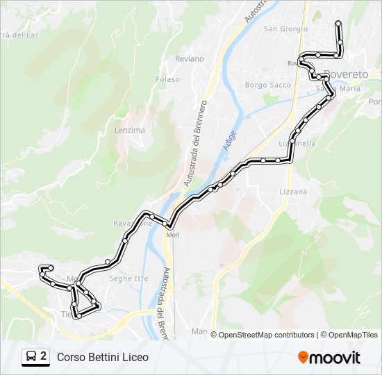 2 bus Line Map