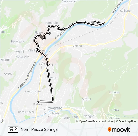 2 Bus Line Map