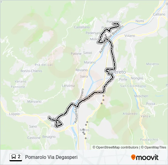 2 Bus Line Map