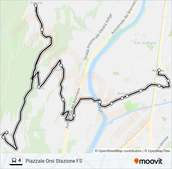 Percorso linea bus 4