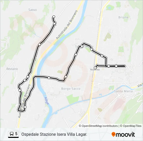 5 Bus Line Map