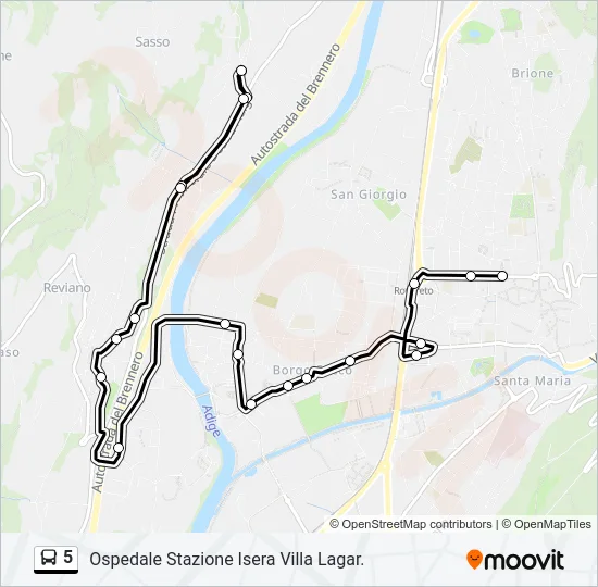 5 Bus Line Map
