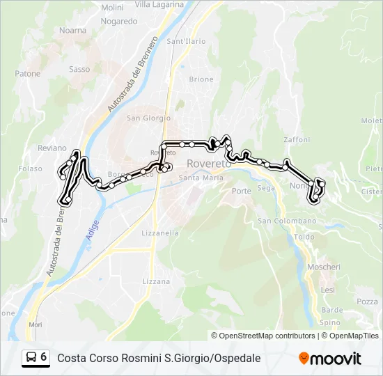 6 Bus Line Map