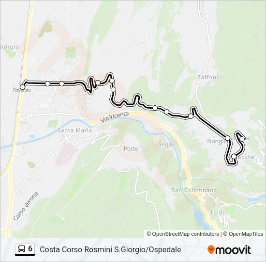 6 Bus Line Map