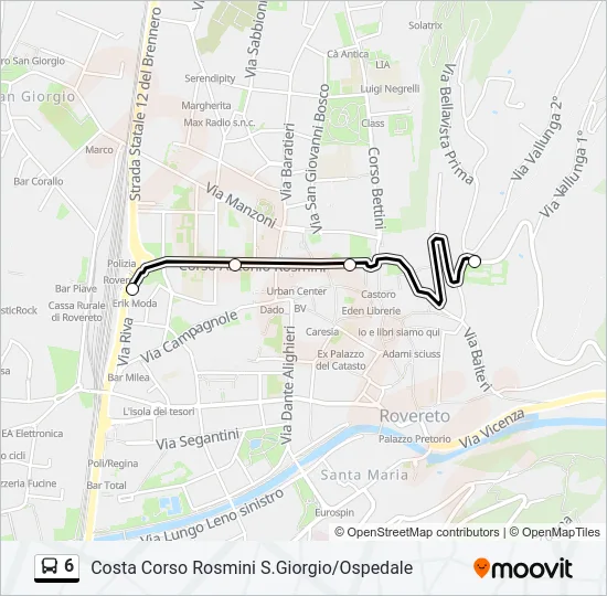 6 Bus Line Map