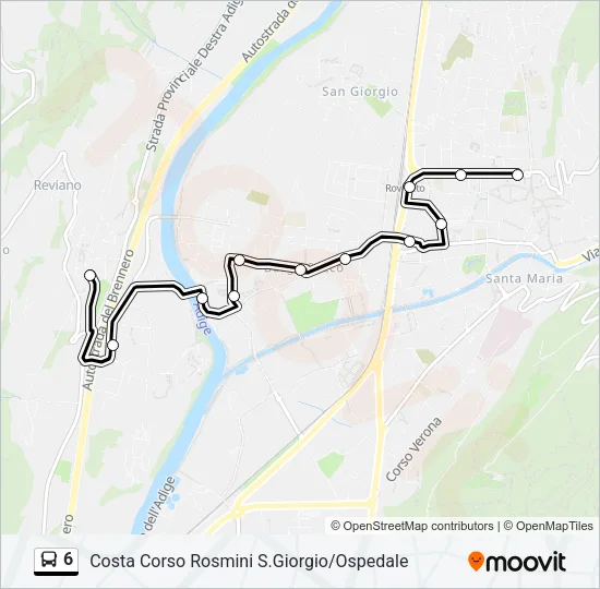6 Bus Line Map
