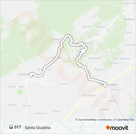 017 Bus Line Map