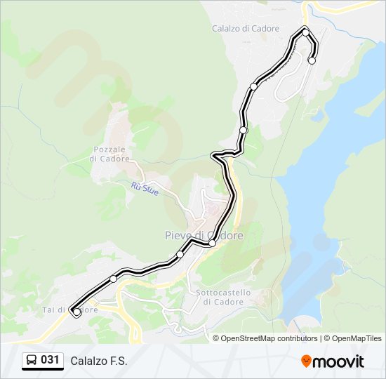 Percorso linea bus 031