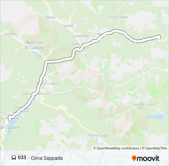 033 Bus Line Map