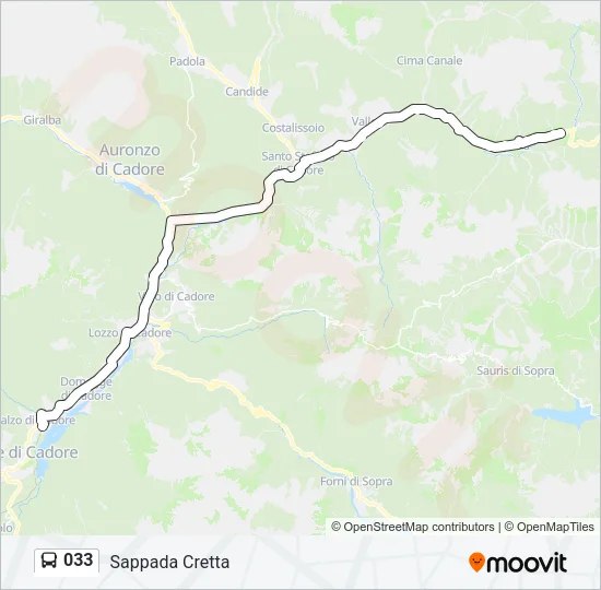 033 Bus Line Map