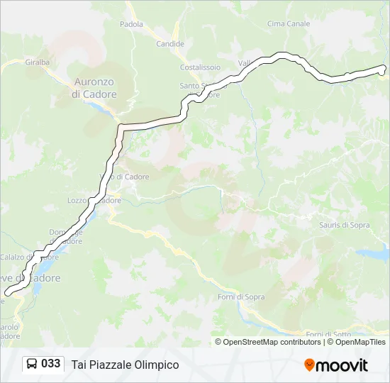 033 Bus Line Map