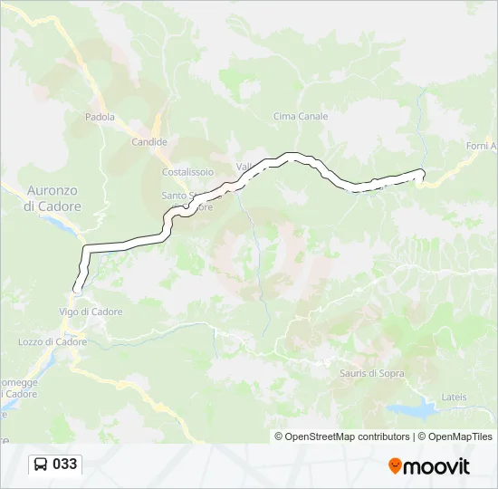 033 Bus Line Map